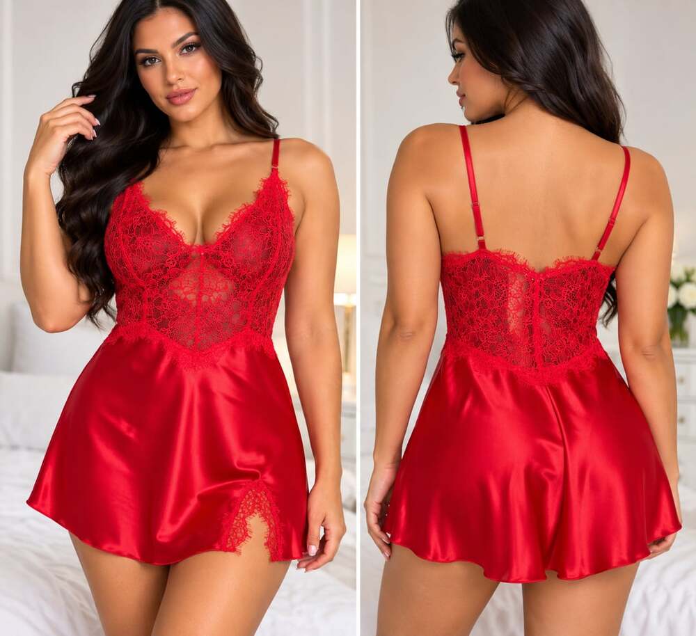 Victoria's Secret Lace Chemise Size L Red